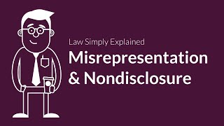 Misrepresentation and Nondisclosure  Contracts  Defenses amp Excuses [upl. by Aicilif]