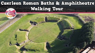 CAERLEON ROMAN BATHS amp AMPHITHEATRE WALES  Walking Tour  Pinned on Places [upl. by Nissensohn385]