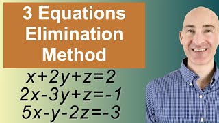 Solving Systems of 3 Equations Elimination [upl. by Hibben]