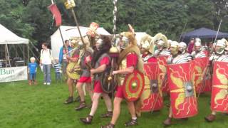 Roman Reenactment at the Amphitheatre in Caerleon Marching In [upl. by Elatan]