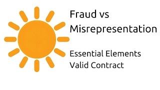 Fraud vs Misrepresentation  Other Essential Elements of a Valid Contract  CA CPT  CS amp CMA [upl. by Ulla]